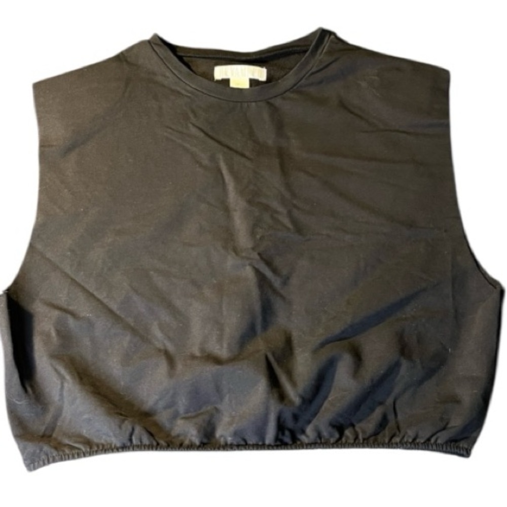 Revamped | Black Padded Sleeveless Crop Top | Size L